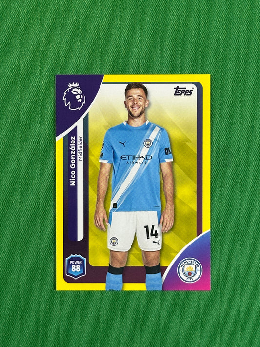 Nico Gonzalez Yellow Parallel Base - Topps Premier League 2026