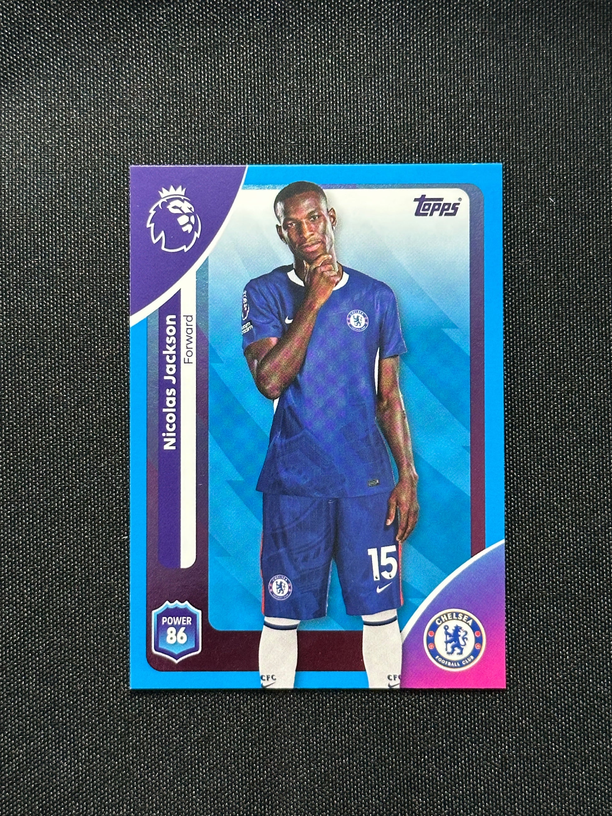Nicolas Jackson Blue Parallel Base - Topps Premier League 2026