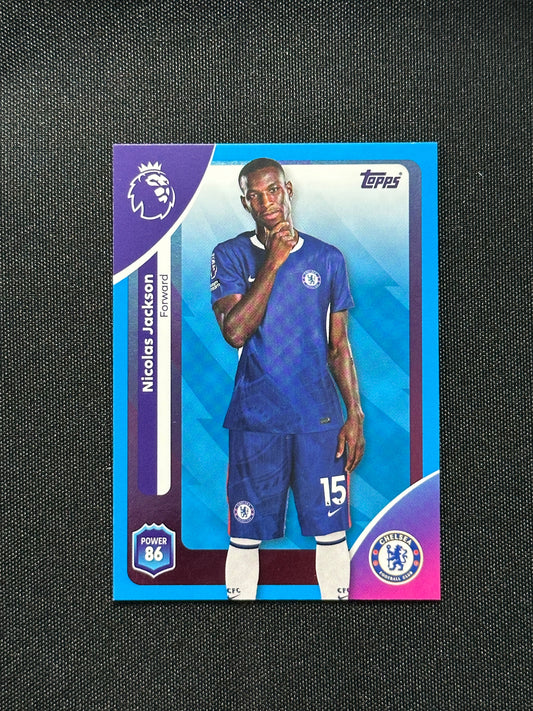 Nicolas Jackson Blue Parallel Base - Topps Premier League 2026