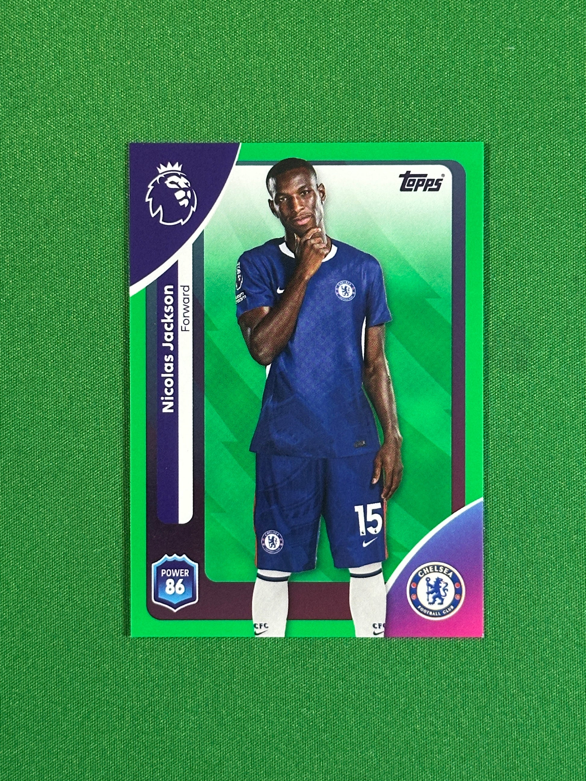 Nicolas Jackson Green Parallel Base - Topps Premier League 2026