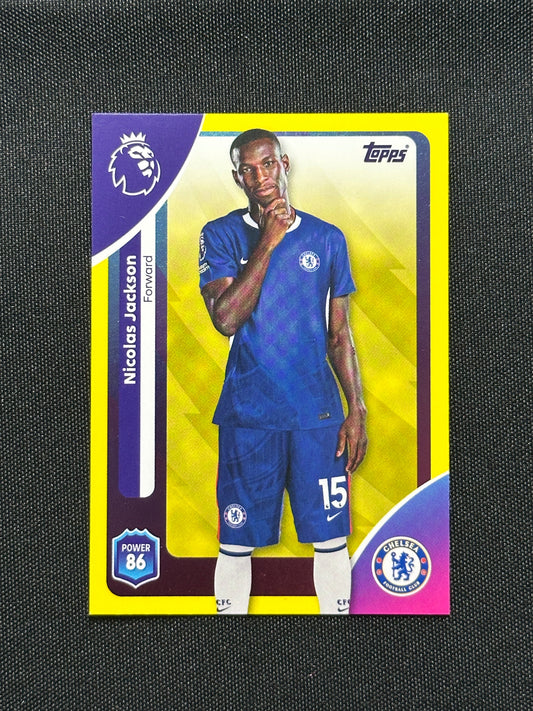 Nicolas Jackson Yellow Parallel Base - Topps Premier League 2026