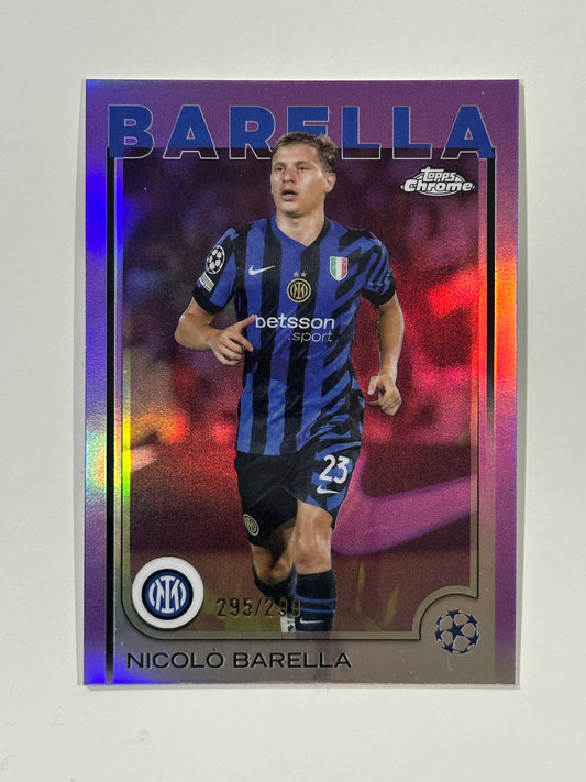 Nicolo Barella Numbered Parallel 295/299 - Topps Chrome 2024/25