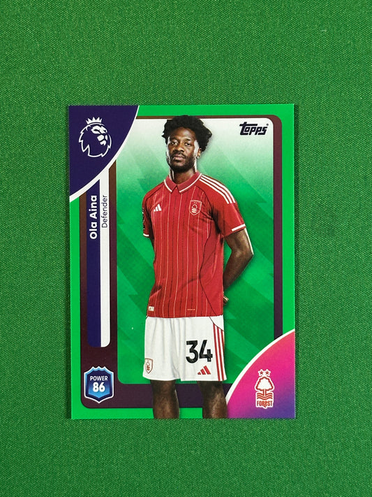 Ola Aina Green Parallel Base - Topps Premier League 2026