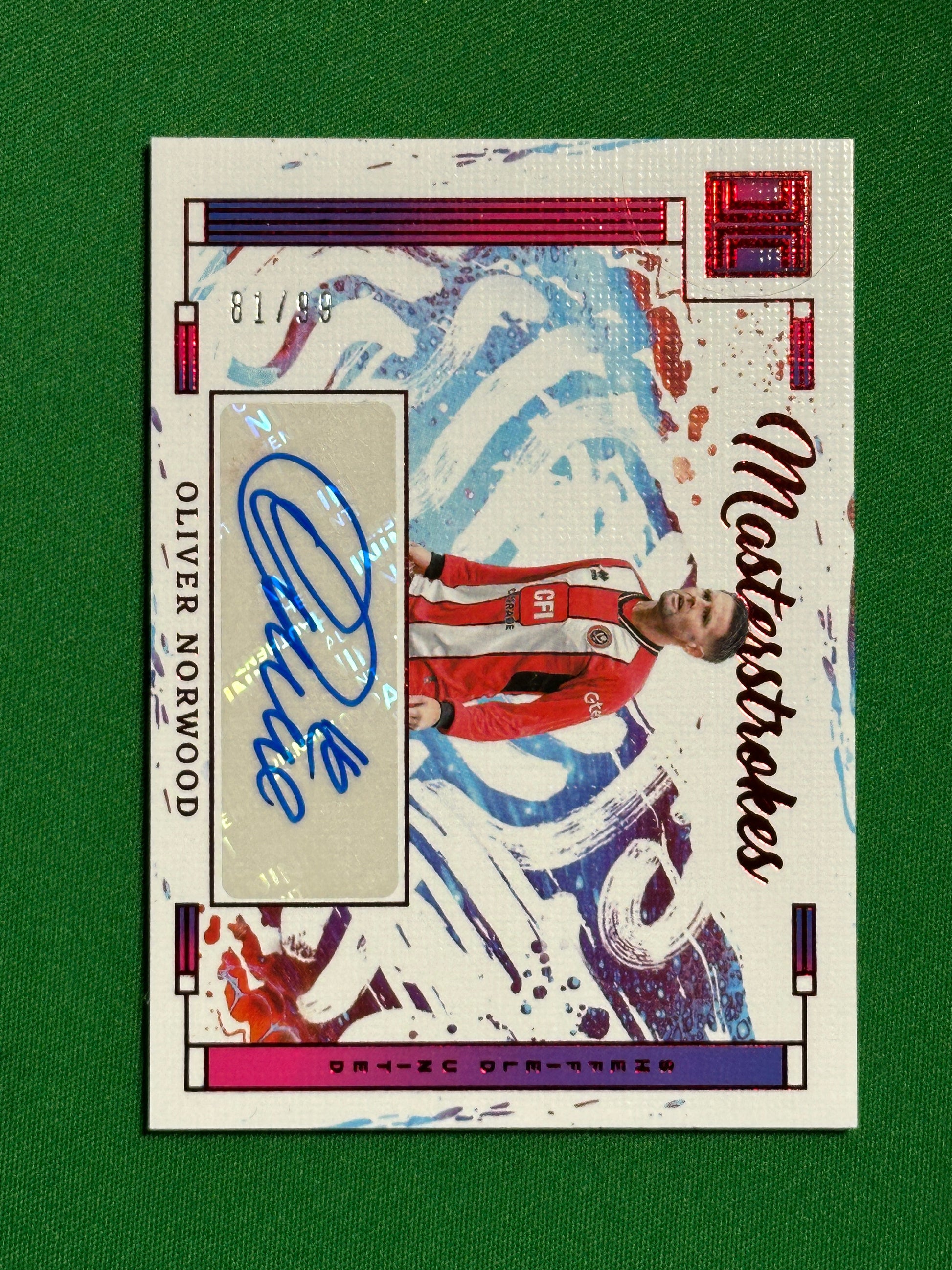 Oliver Norwood Autograph 81/99 - Sheffield United - Panini Impeccable 2023-24 Front