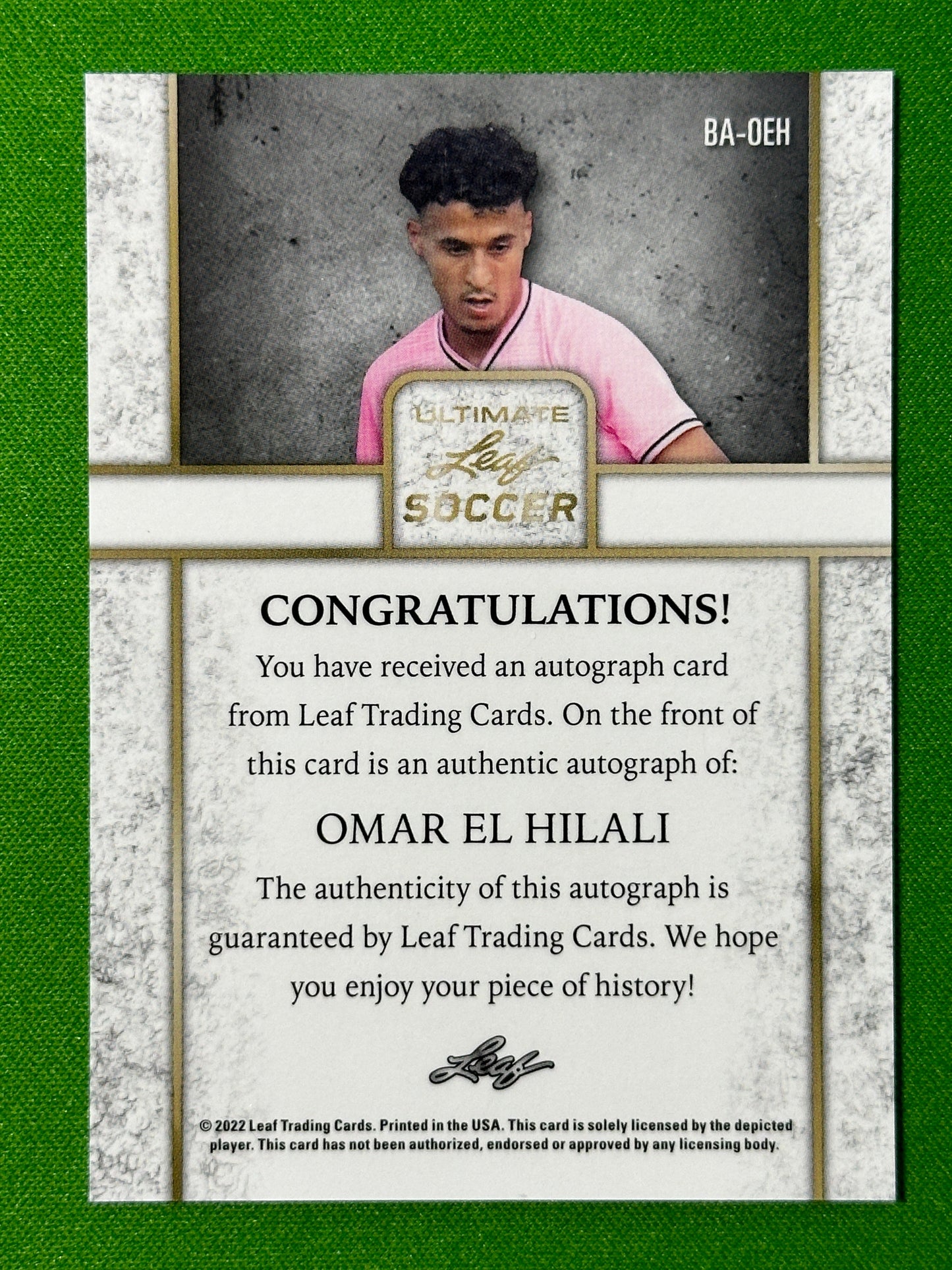 Omar-El-Hilali-Autograph-07-10-Rookie-Leaf-Ultimate-Soccer-20223