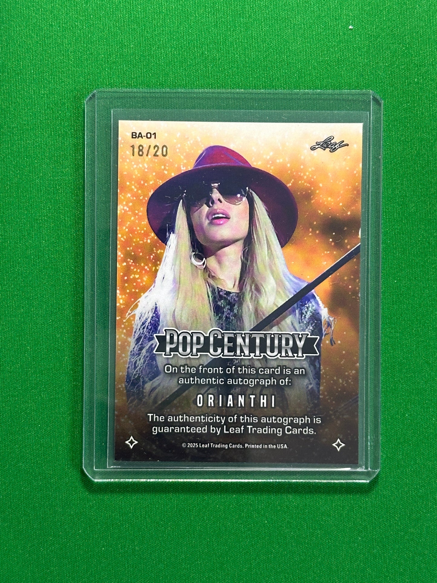 Orianthi Autograph 18/20 - Leaf Pop Century 2025