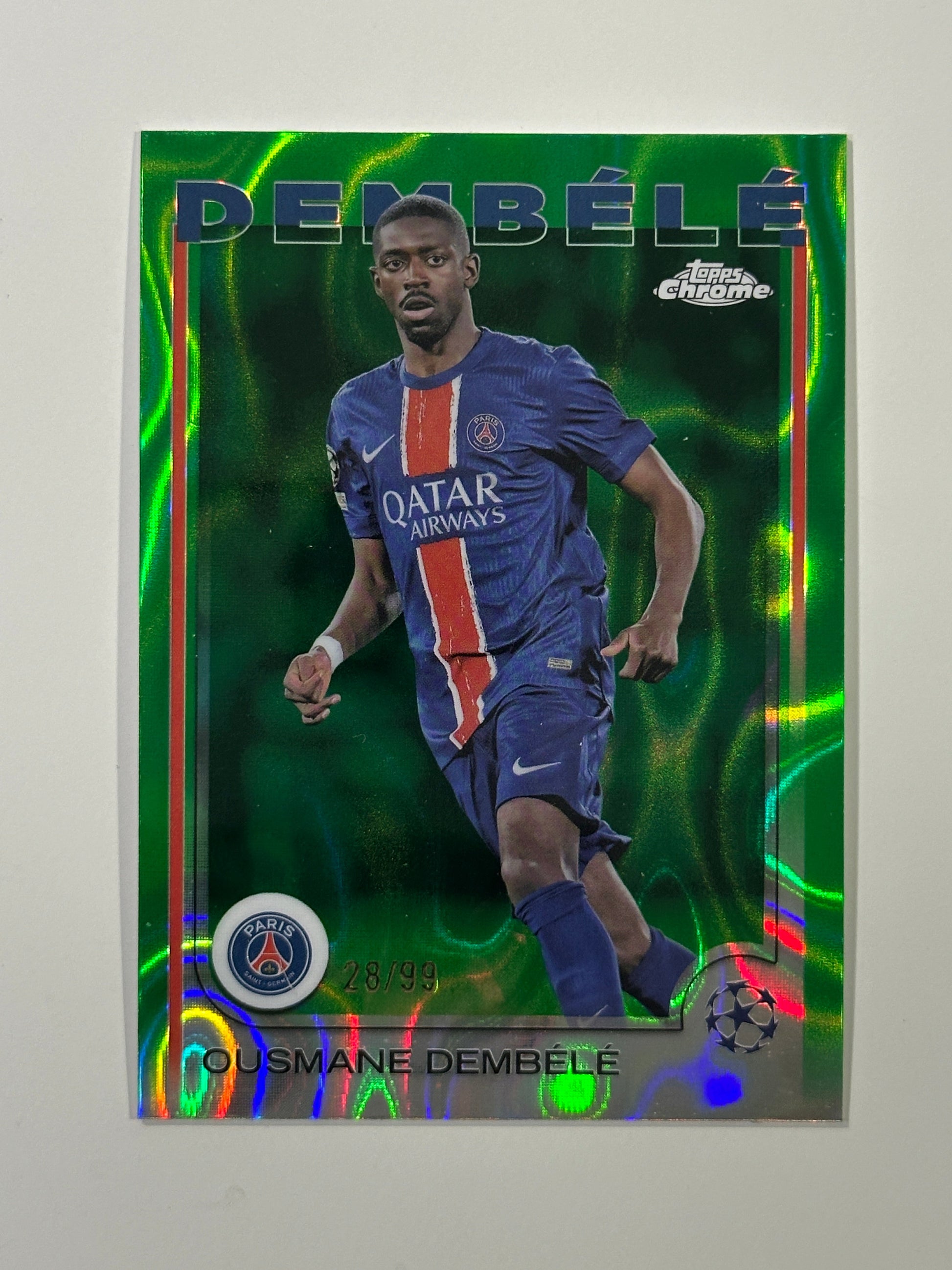 Ousmanne Dembele Numbered Parallel 28/99 - Topps Chrome 2024/25