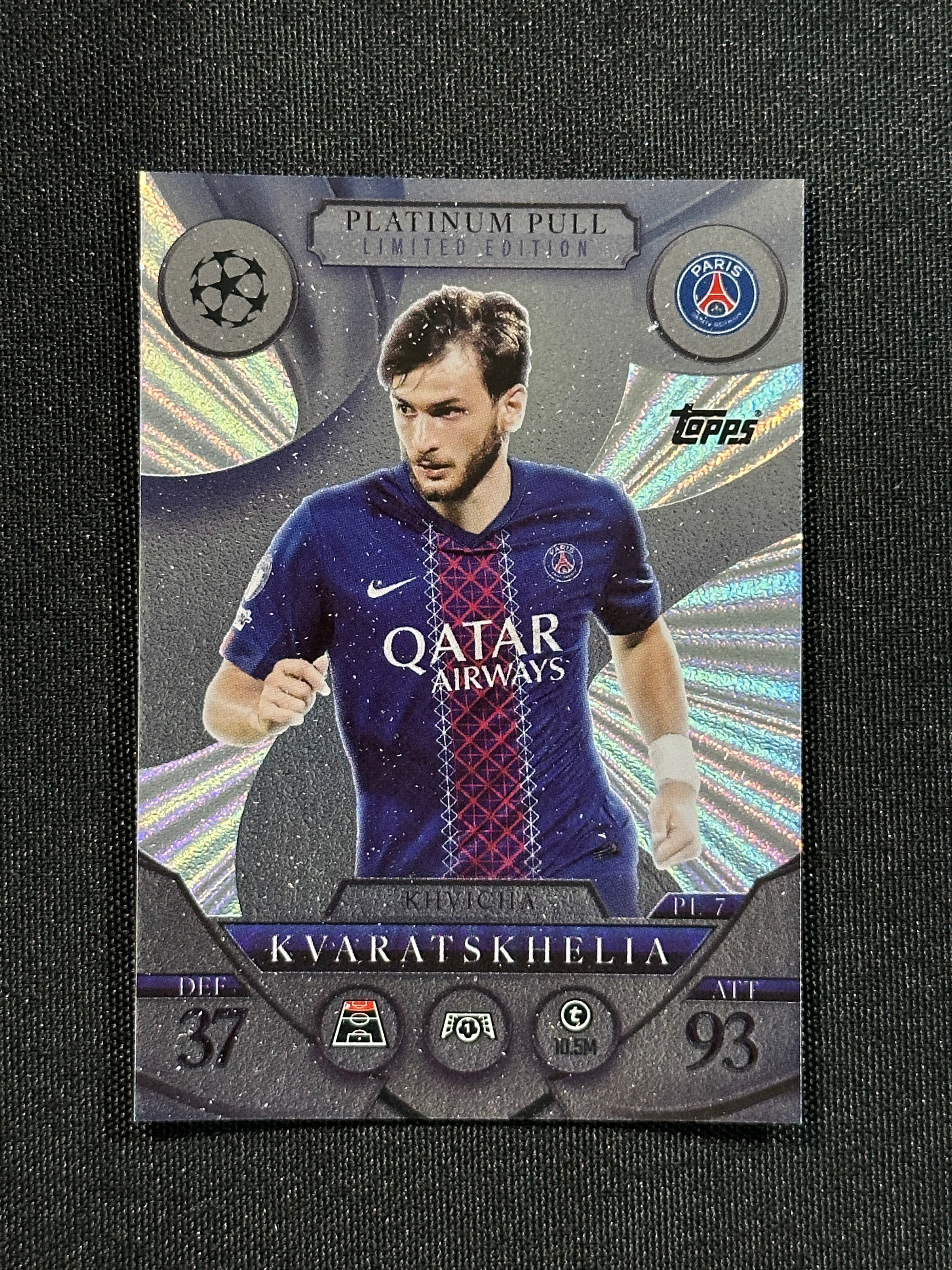 PL 7 Khvicha Kvaratskhelia PSG Platinum Pull - Topps Match Attax 2025/