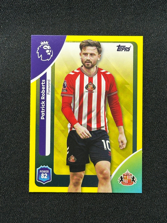 Patrick Roberts Yellow Parallel Base - Topps Premier League 2026