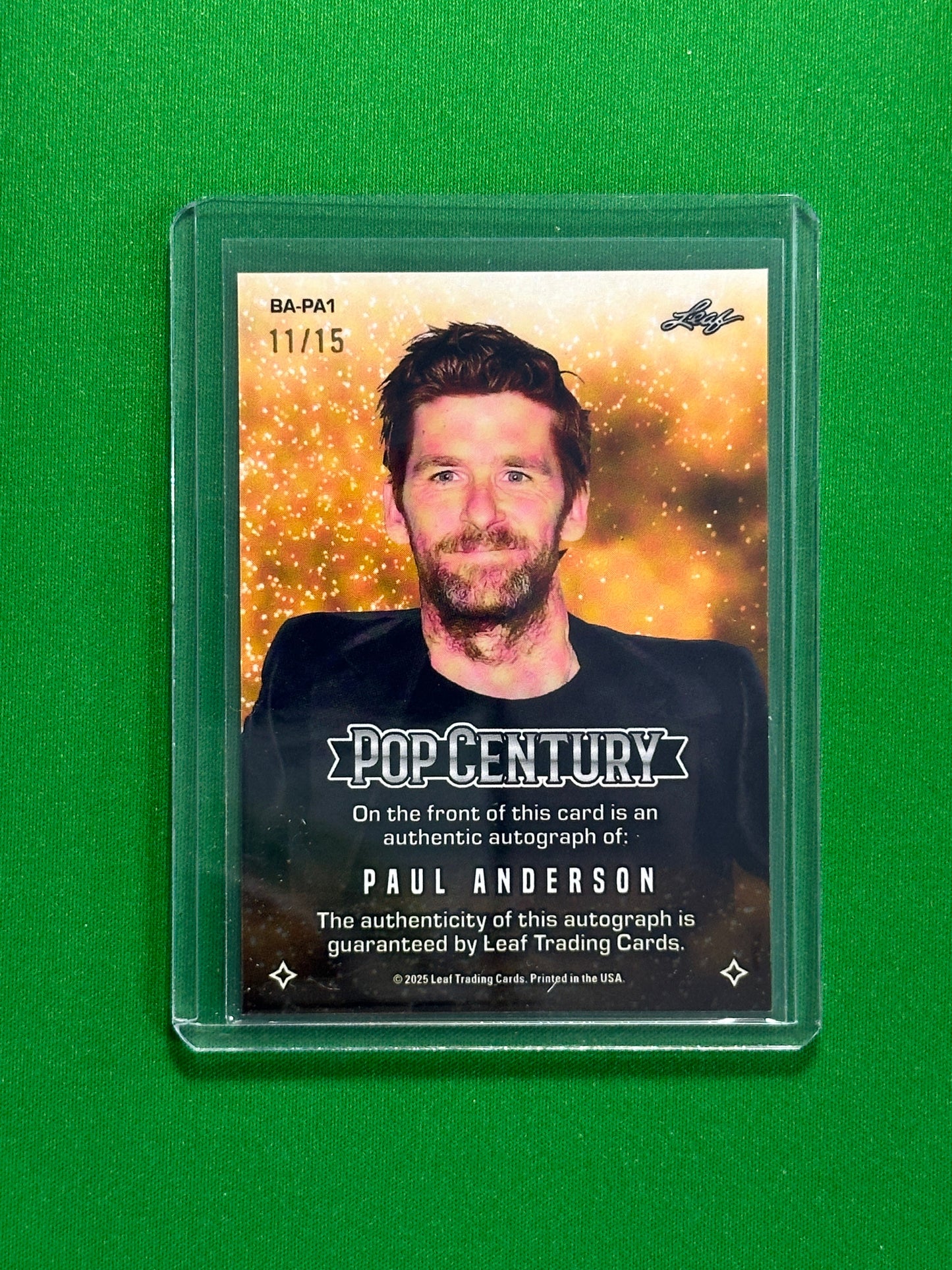 Paul Anderson Autograph 11/15 - Leaf Pop Century 2025