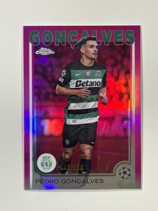 Pedro Goncalves Numbered Parallel 46/250 - Topps Chrome 2024/25