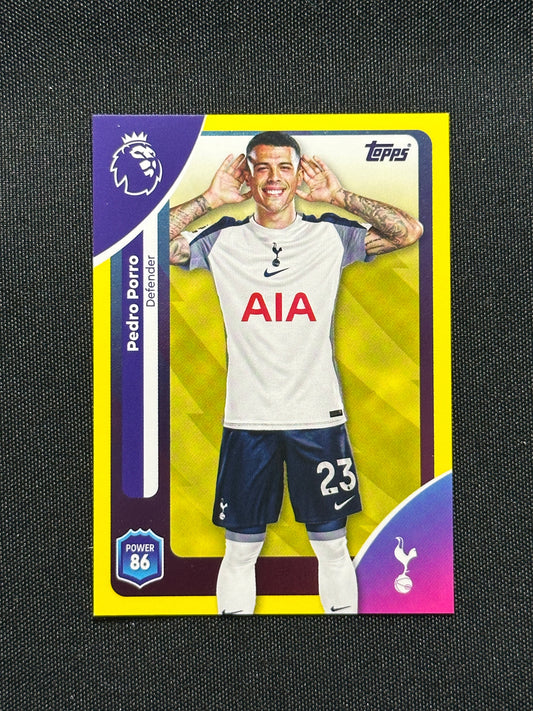 Pedro Porro Yellow Parallel Base - Topps Premier League 2026