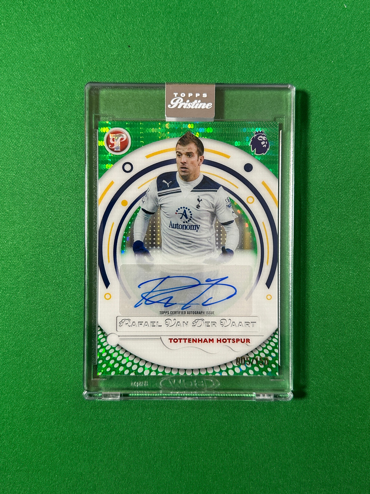 Rafael van der Vaart Autograph 005/150 Tottenham Hotspur Topps PL Pristine 2025/26 football card