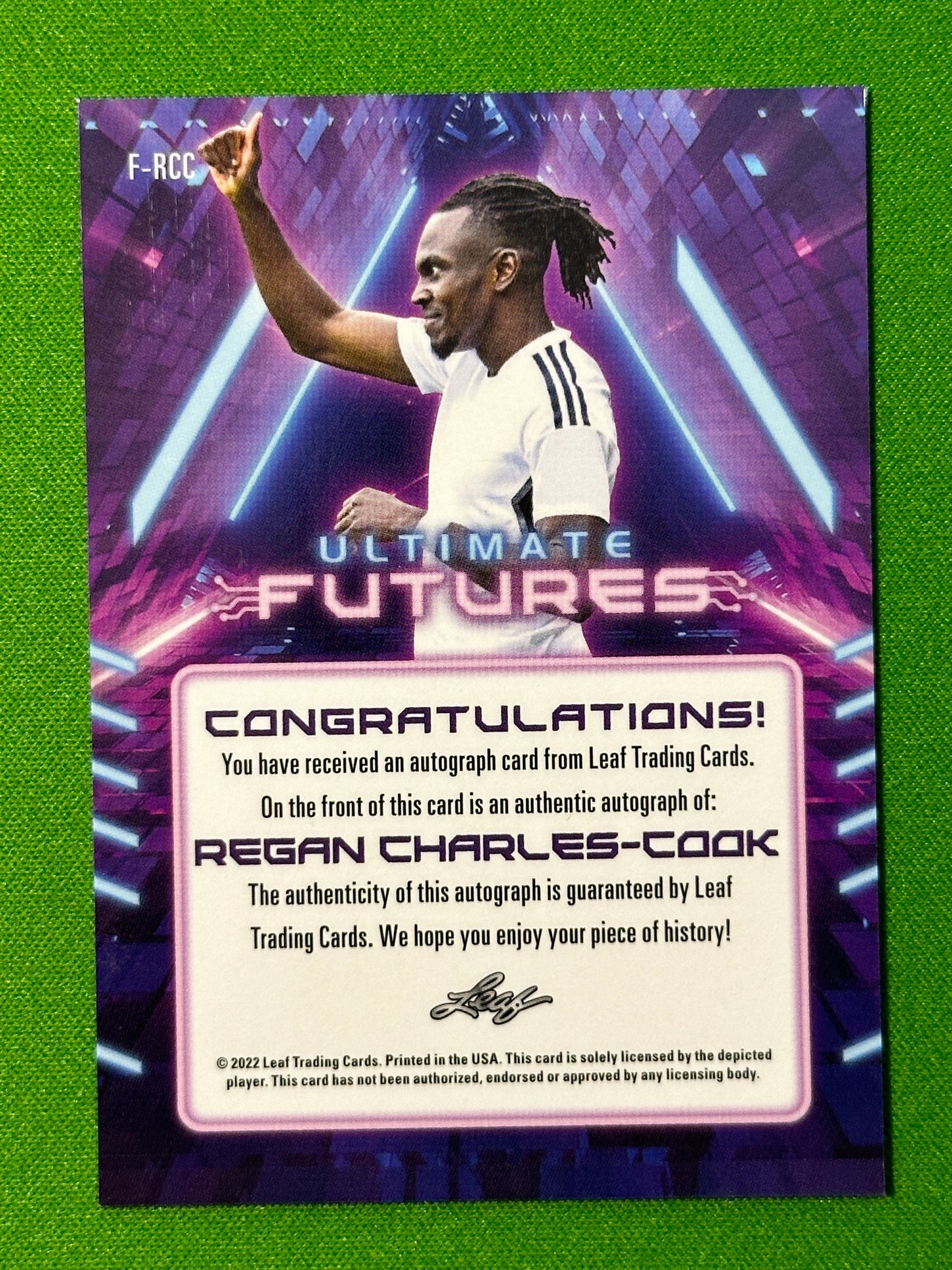 Regan-Charles-Cook-Autograph-11-18-Leaf-Ultimate-Soccer-20223