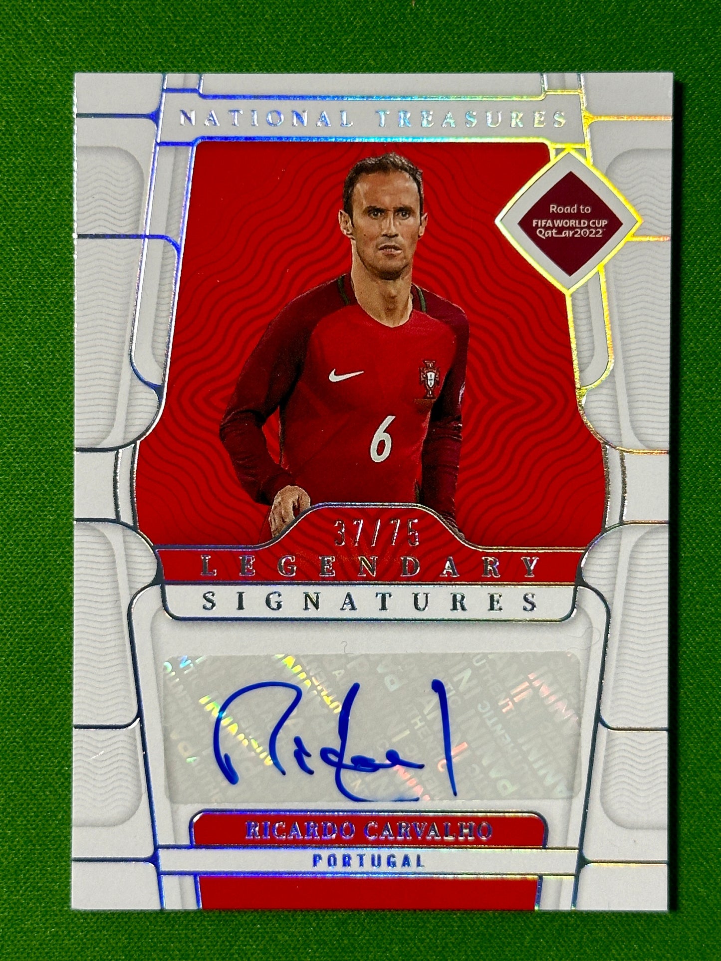 Ricardo Carvalho 37/75 Autograph - Portugal - Panini National Treasures 2022 Front