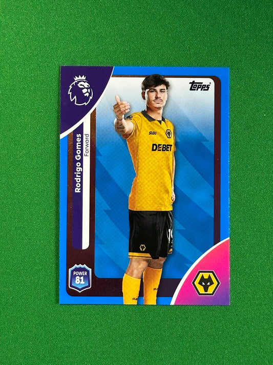 Rodrigo Gomes Blue Parallel Base - Topps Premier League 2026