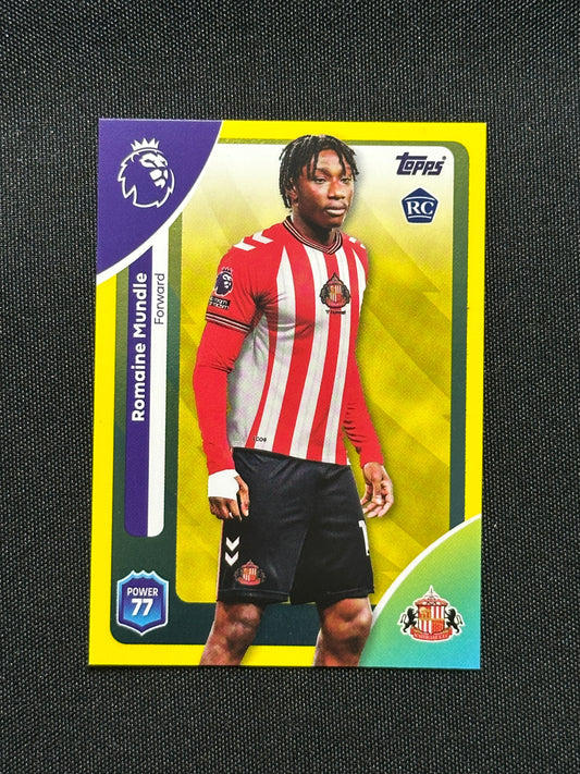 Romaine Mundle Yellow Parallel Base - Topps Premier League 2026