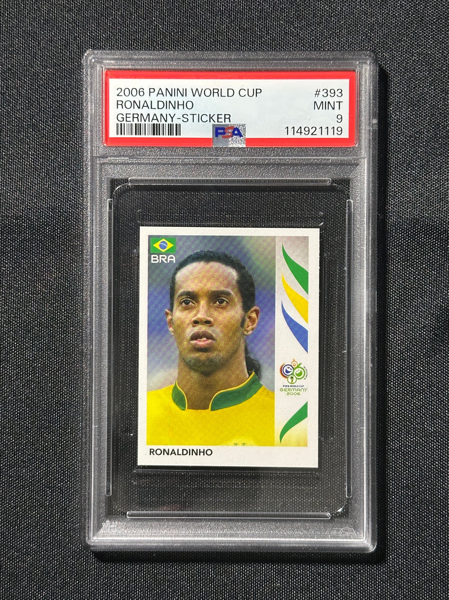 Ronaldinho Sticker - 2006 Panini World Cup - PSA 9
