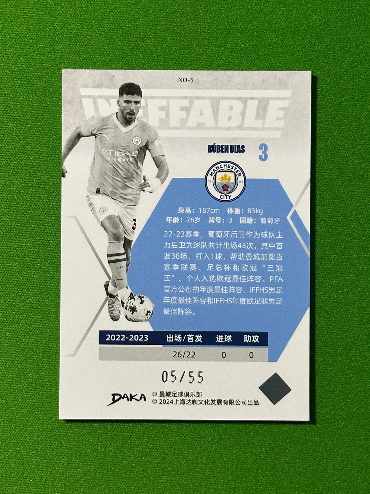 Ruben Dias 05/55 - DAKA Manchester City Ineffable 2023-24