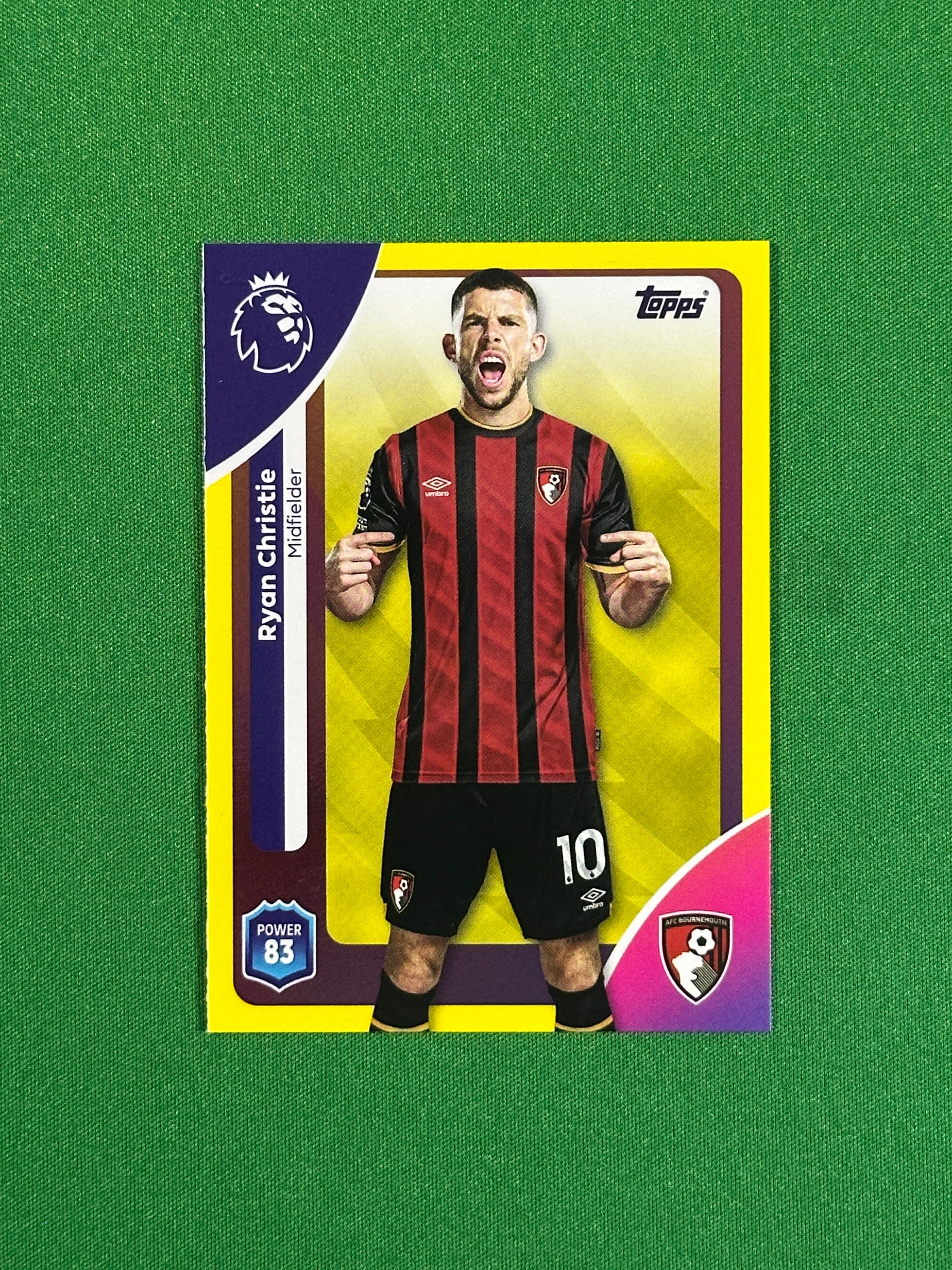 Ryan Christie Yellow Parallel Base - Topps Premier League 2026