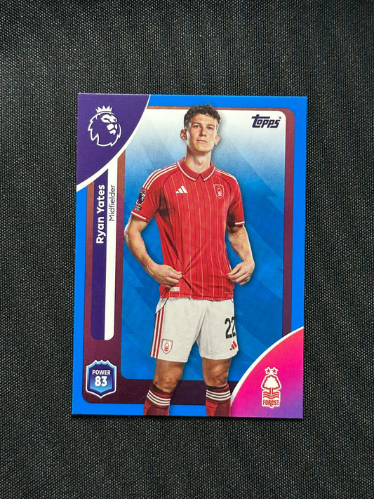 Ryan Yates Blue Parallel Base - Topps Premier League 2026