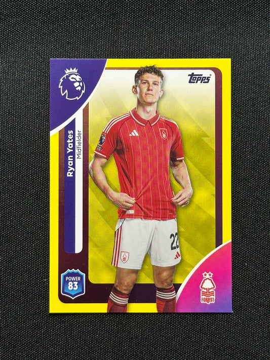 Ryan Yates Yellow Parallel Base - Topps Premier League 2026