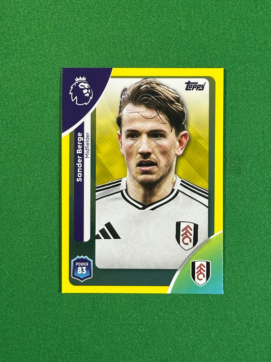 Sander Berge Yellow Parallel Base - Topps Premier League 2026