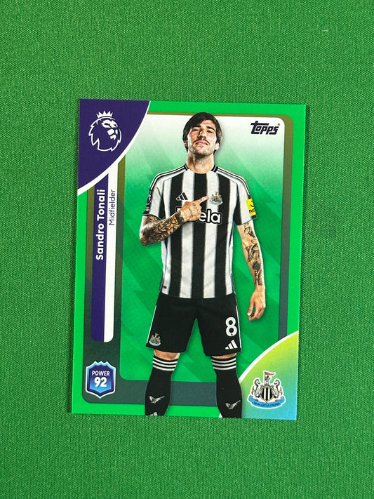 Sandro Tonali Green Parallel Base - Topps Premier League 2026