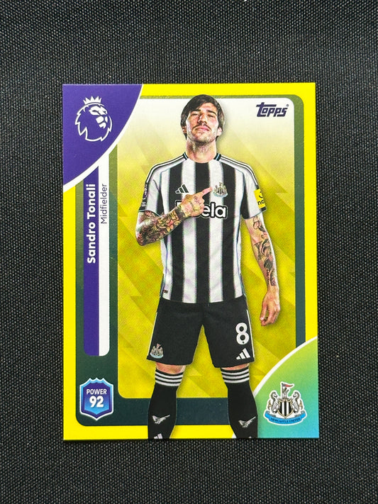 Sandro Tonali Yellow Parallel Base - Topps Premier League 2026