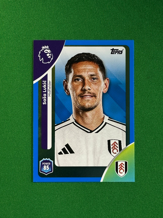 Sasa Lukic Blue Parallel Base - Topps Premier League 2026