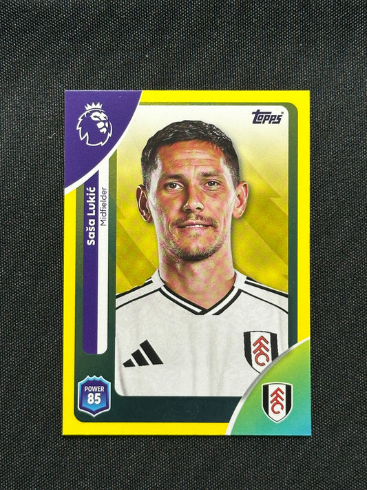 Sasa Lukic Yellow Parallel Base - Topps Premier League 2026
