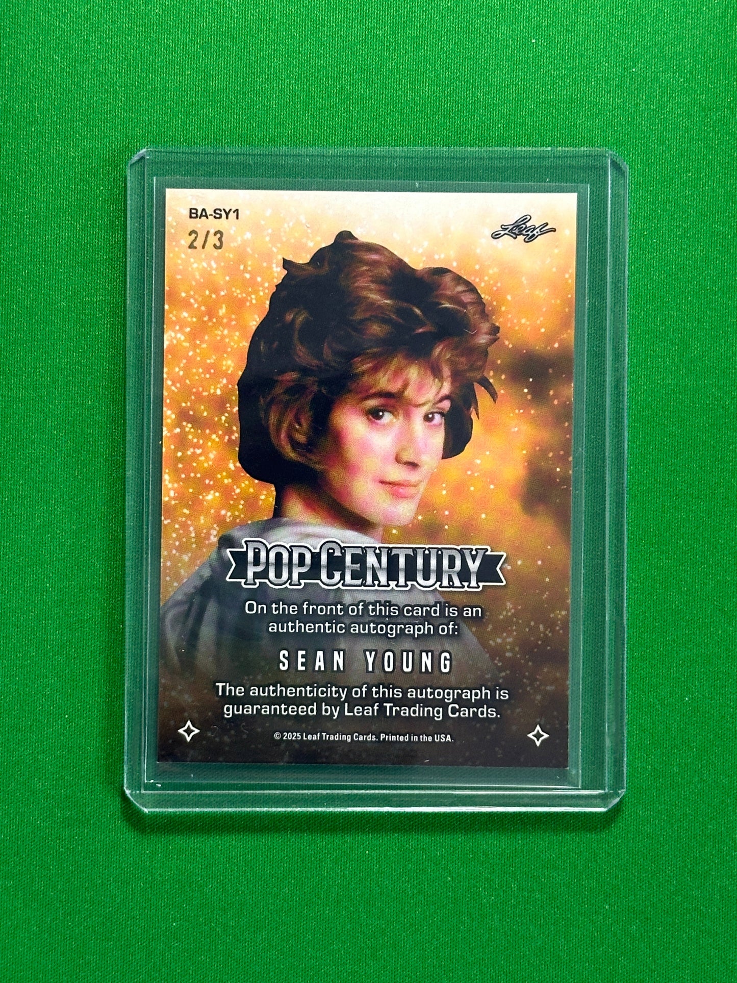 Sean Young Autograph 2/3 - Leaf Pop Century 2025