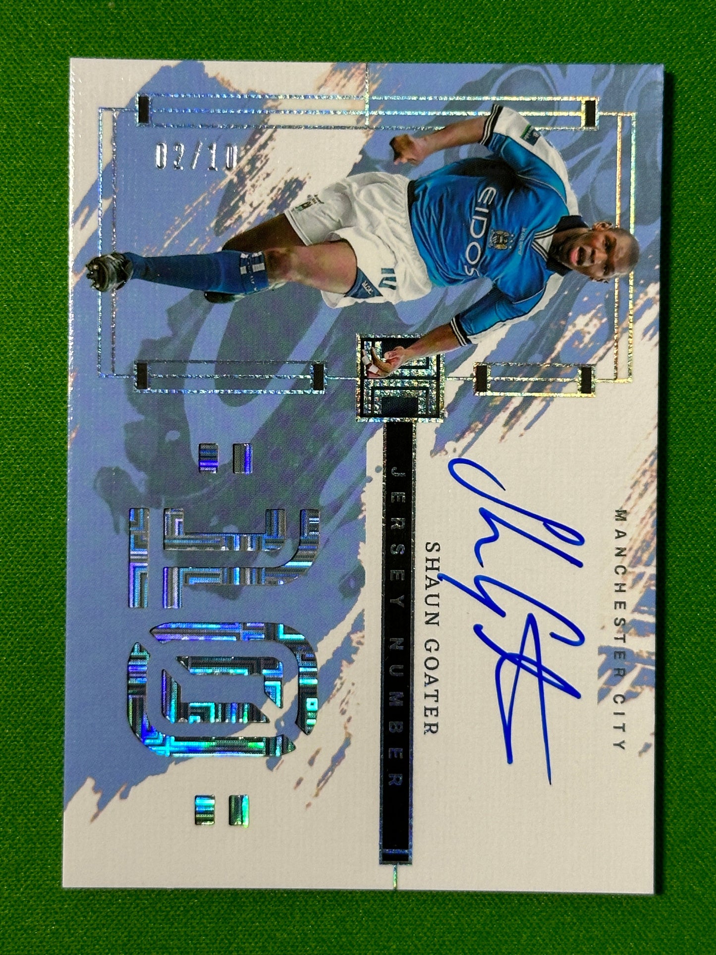 Shaun Goater On Card Autograph 2/10 - Manchester City - Panini Impeccable 2023/24 Front