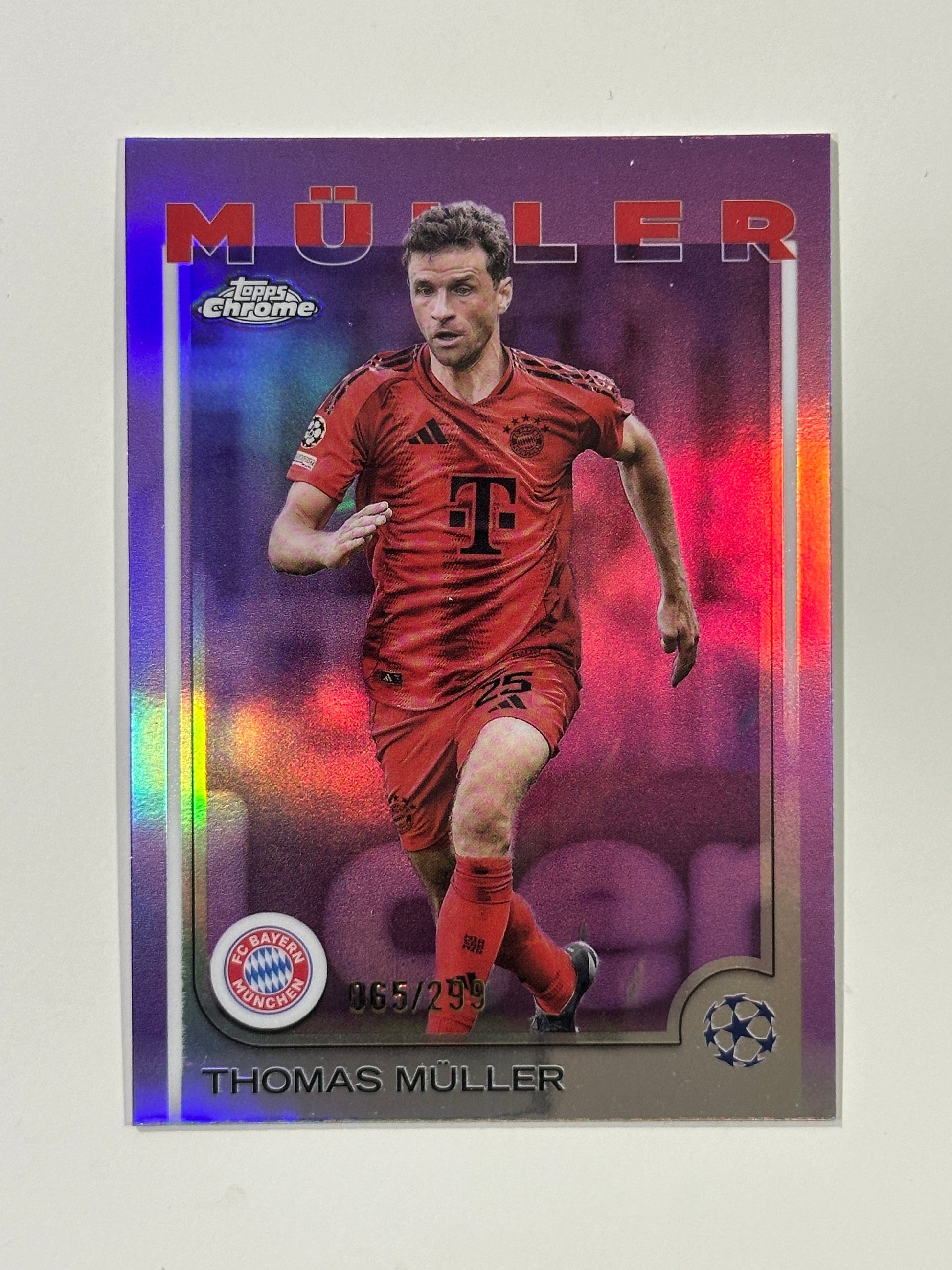 Thomas Muller Numbered Parallel 65/299 - Topps Chrome 2024/25