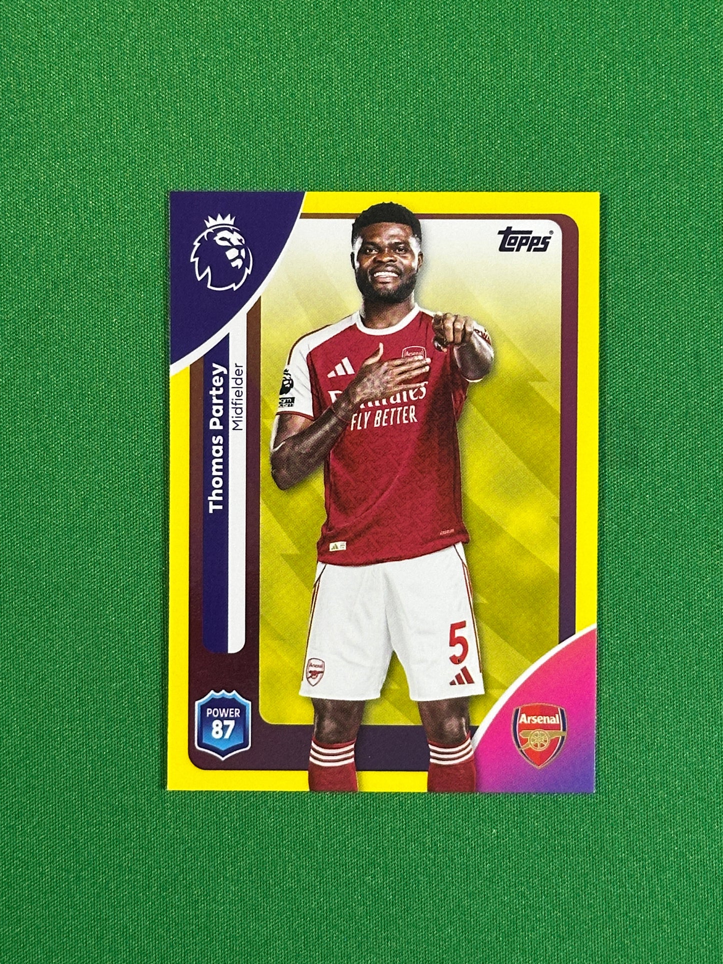 Thomas Partey Yellow Parallel Base - Topps Premier League 2026
