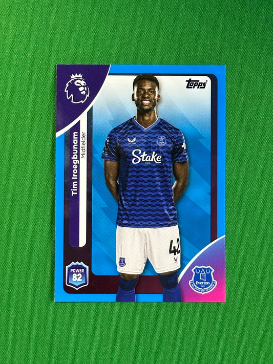 Tim Iroegbunam Blue Parallel Base - Topps Premier League 2026
