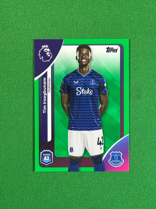 Tim Iroegbunam Green Parallel Base - Topps Premier League 2026