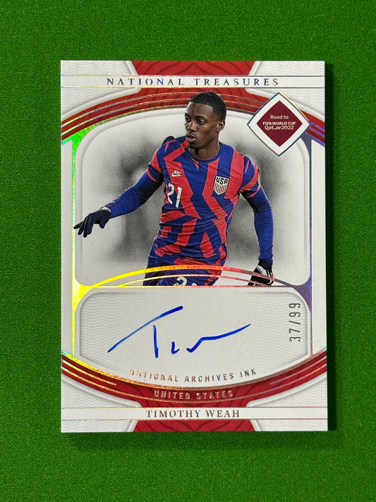 Timothy Weah 37/99 - USA - Panini National Treasures World Cup 2022 Front