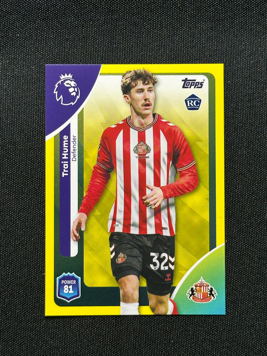 Trai Hume Yellow Parallel Base - Topps Premier League 2026