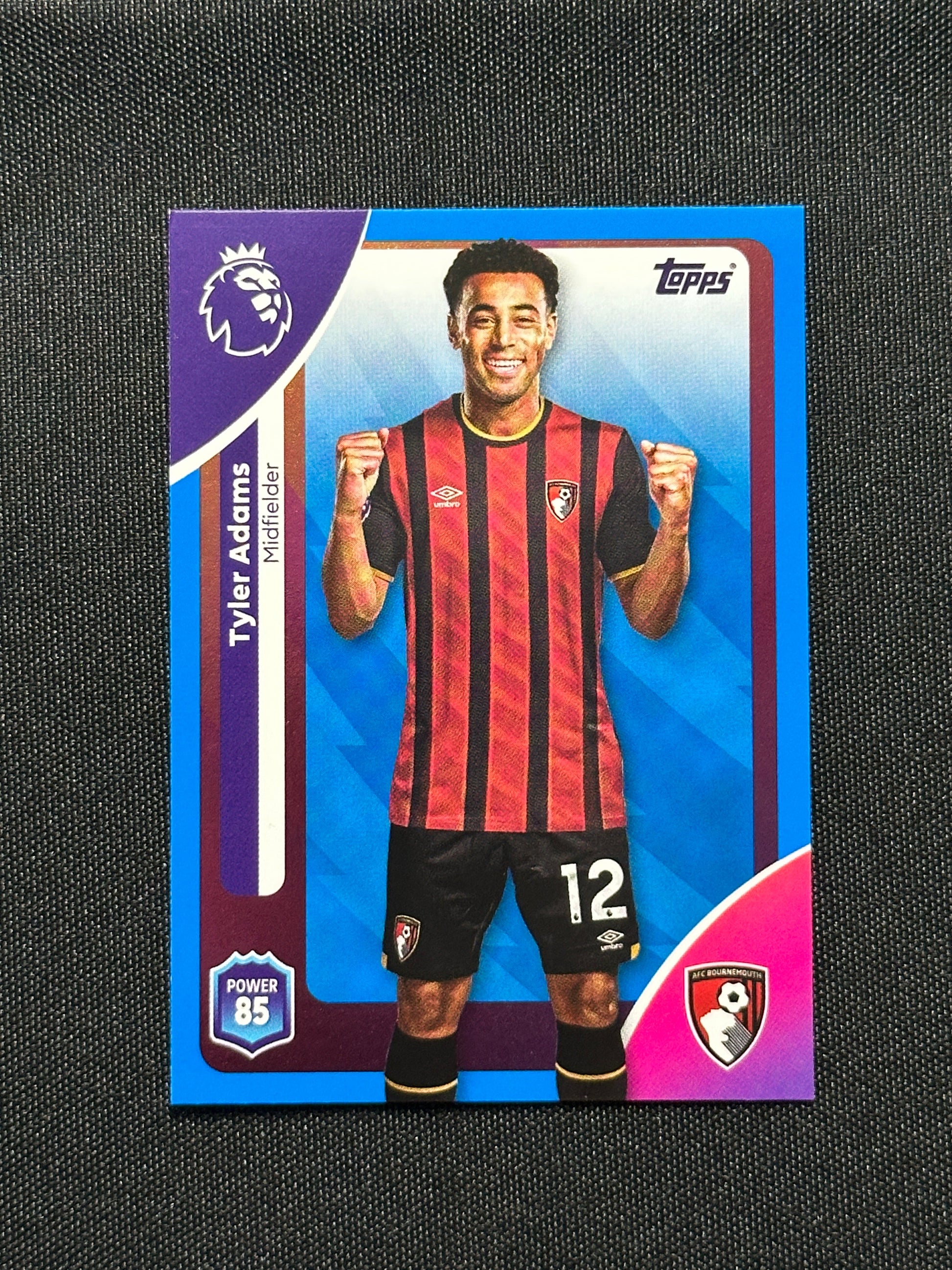 Tyler Adams Blue Parallel Base - Topps Premier League 2026
