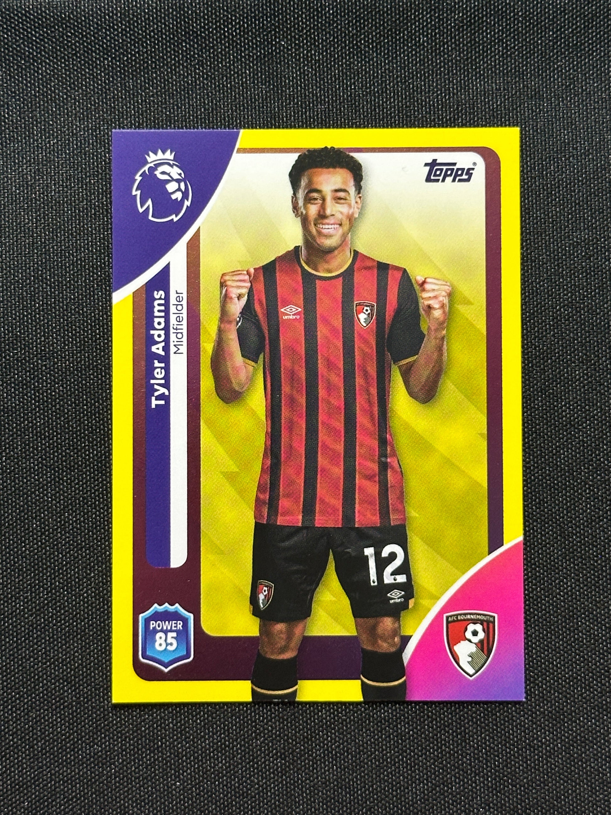 Tyler Adams Yellow Parallel Base - Topps Premier League 2026