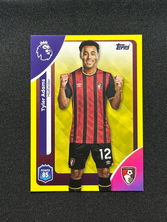 Tyler Adams Yellow Parallel Base - Topps Premier League 2026