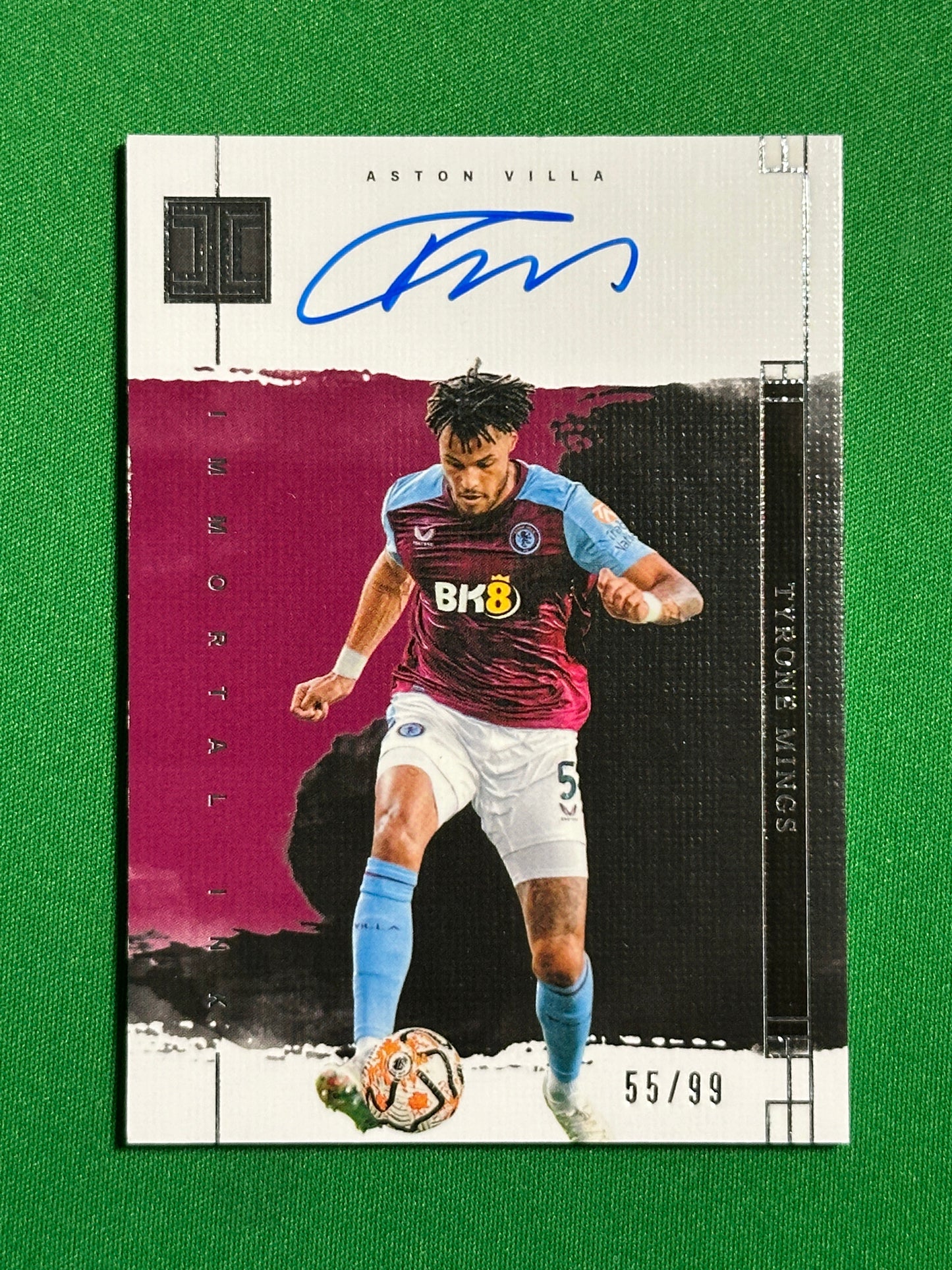 Tyrone Mings On-Card Autograph 55/99 - Aston Villa - Panini Impeccable 2023/24 Front