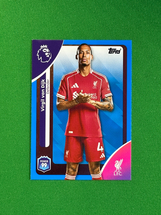Virgil Van Dijk Blue Parallel Base - Topps Premier League 2026