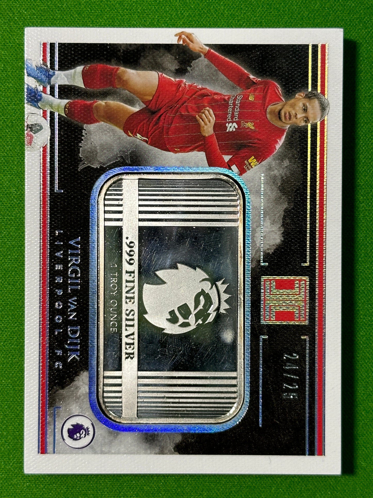 Virgil Van Dijk Silver Bar 24/25 - Liverpool - Panini Impeccable 2019/20 Front