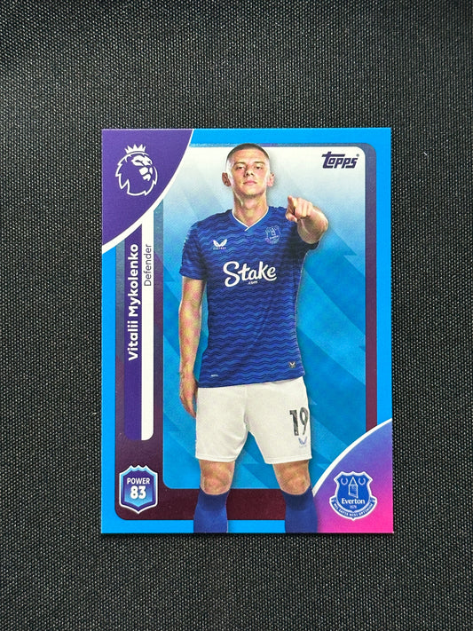 Vitalli Mykolenko Blue Parallel Base - Topps Premier League 2026