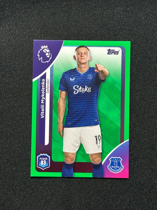 Vitalli Mykolenko Green Parallel Base - Topps Premier League 2026