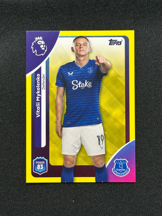 Vitalli Mykolenko Yellow Parallel Base - Topps Premier League 2026