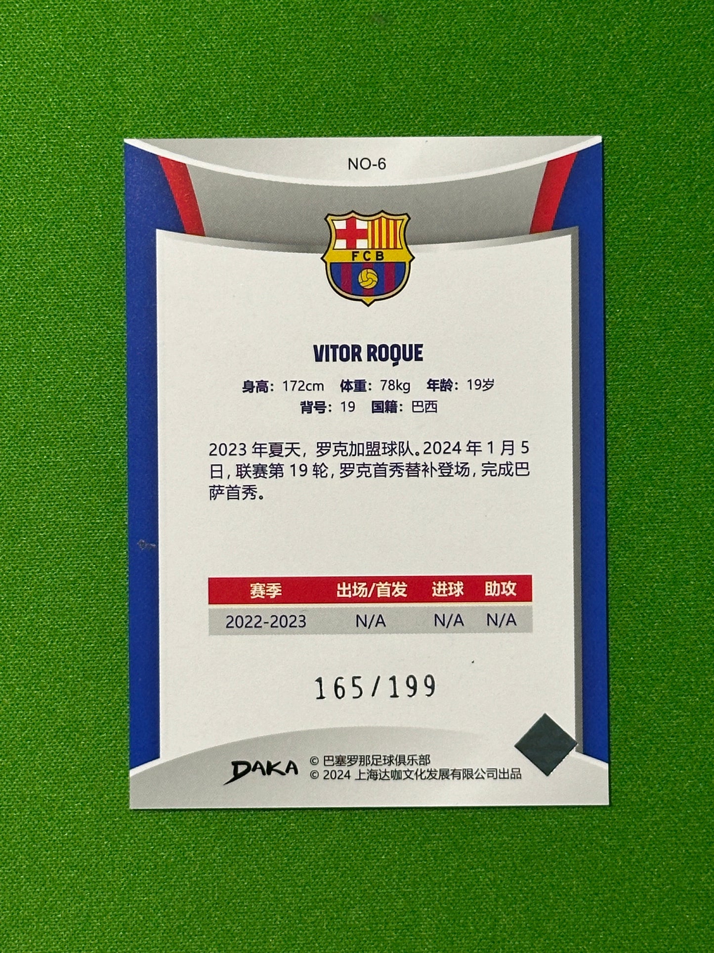 Vitor Roque Rookie 165/199 - DAKA Barcelona One & Two 2023-24