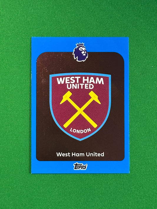West Ham Badge Blue Parallel Base - Topps Premier League 2026